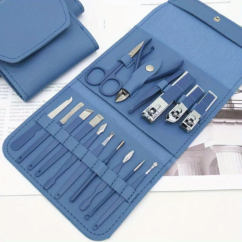 TEMU 17pcs Professional Nail Care Set - Compact Travel Case, Cuticle Nippers, Cutter Set, Salon-quality Nail Clippers, Pedicure Set, And For Men And Women - Complete Nail Tool Set For Home And Travel