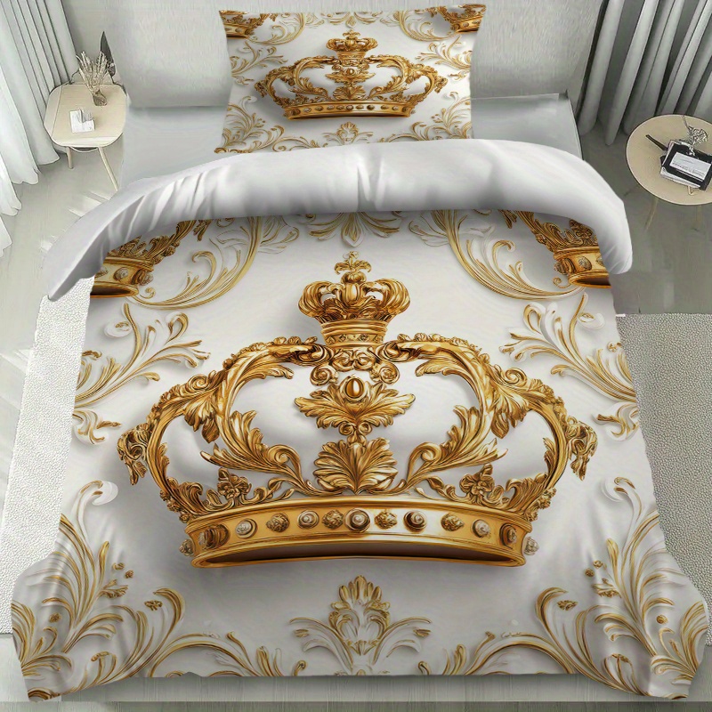 TEMU 2/3pcs Bedding Duvet Cover Set, And Baroque Pattern Print, Luxury Court Theme, Includes 1 Duvet Cover And 1/2 Pillowcases (pillow Core Not
