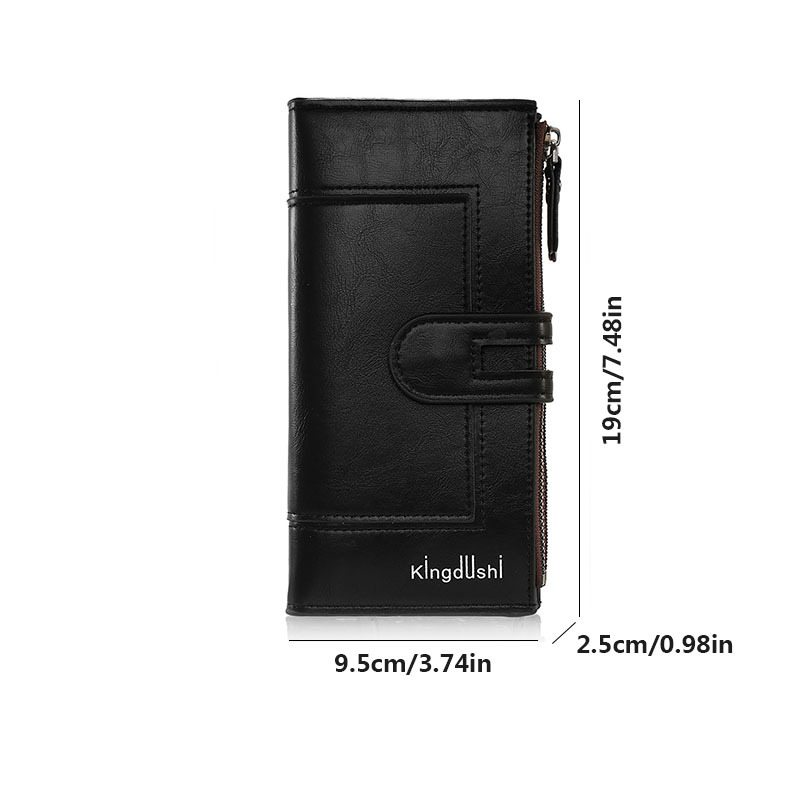 Stylish Long Wallet For Of Faux Leather, Featuring Multiple Card Slots And Space For And Cell Phones, Suitable For Men And Women