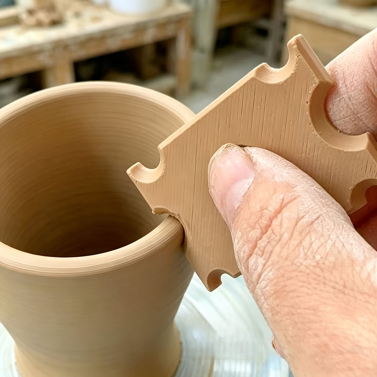 TEMU Strumenti in ceramica per modellare e rifinire, strumenti irregolari per modellare argilla, due raschietti per rifinire di forma , strumento pu簷