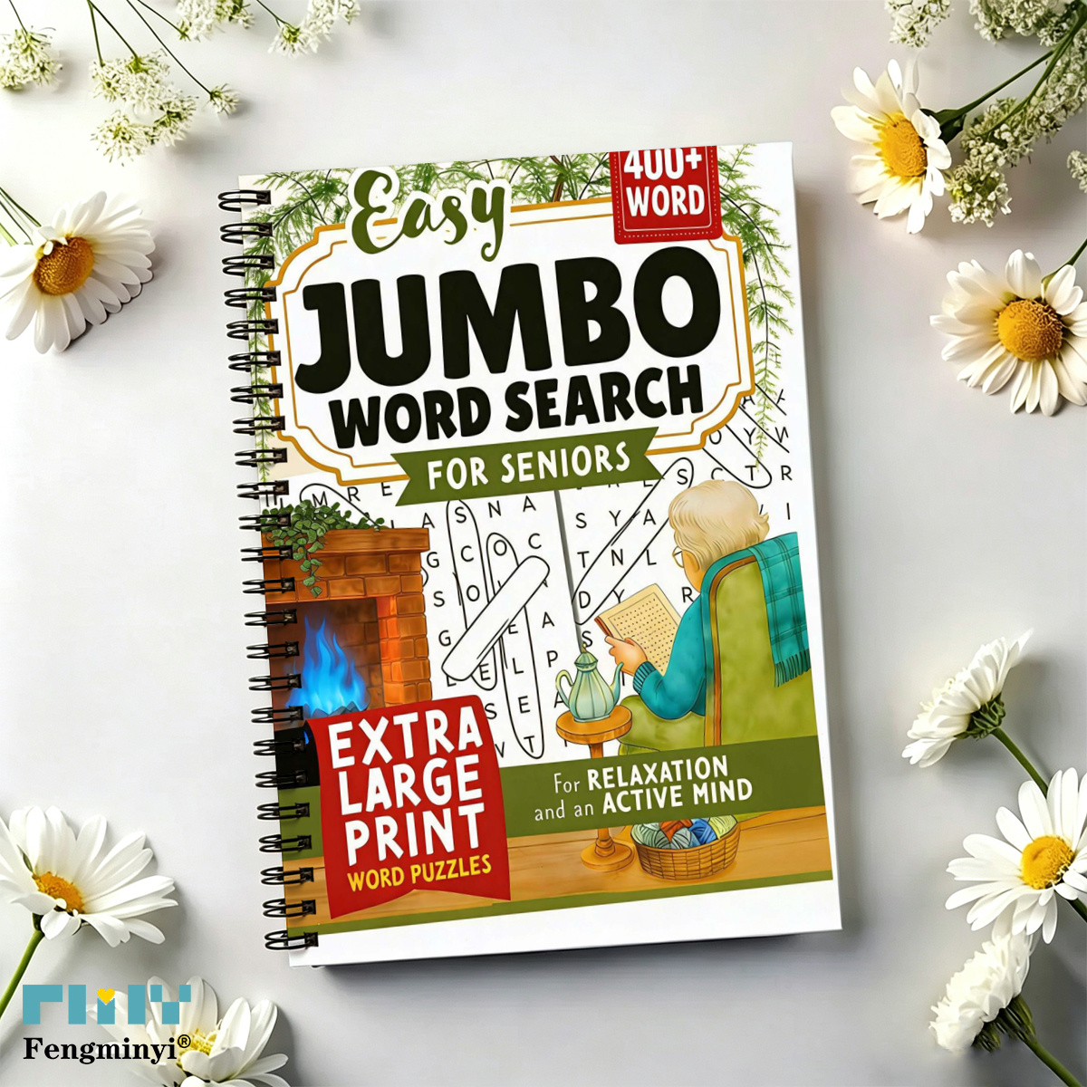 TEMU 2d Flat 1pc Large Print Enormous Puzzle Book, Extra Large Font Easy To Read Vocabulary Jigsaw, Relax Mind And Positive Mindset, Gift For And