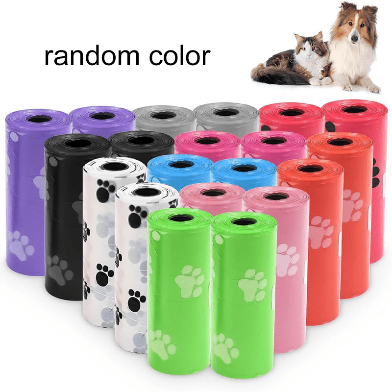 E-shop 195 Stück 13 Rollen Dicke, auslaufsichere Haustier-Kotbeutel (Zufällige Farbe) - Robuste Polyethylen-Haustierabfallbeutel für Katzen und Hunde,
