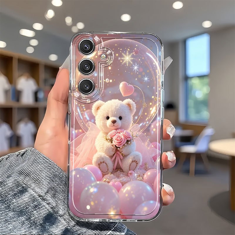 TEMU Phone Case - Cute Bear Dream Tpu Phone Case Pattern For Galaxy A02 A03s A04 A05s A06 A13 A14 A15 A16 5g A21s A22 A23 A24 A25 A32 A34 A35 A50 A52