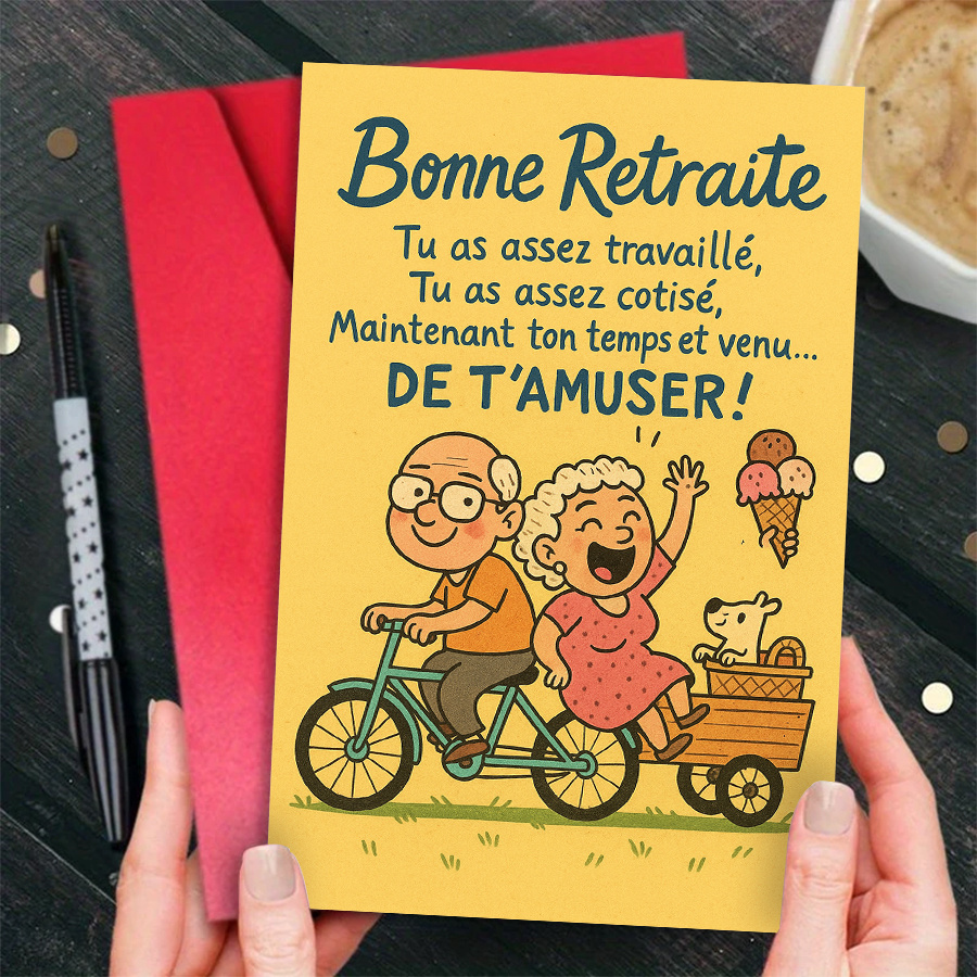 TEMU Une carte de vœux de retraite, conçue pour les aînés, pour et accueillir une . C'est un cadeau idéal pour les , permettant de profiter du loisir