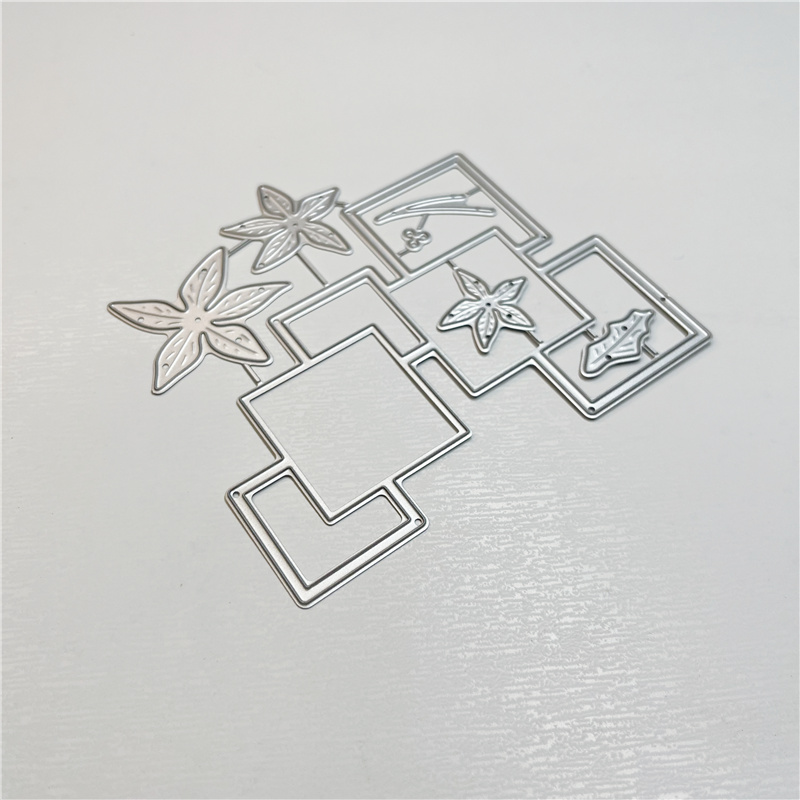 TEMU 1 pièce Poinsettia de Noël créatif avec cadre géométrique d'hiver, matrice de découpe en métal, convient pour le scrapbooking, les loisirs