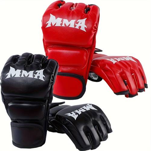 adjustable split finger boxing gloves suitable for beginners lightweight pu coated combat training gloves with split finger pu coating length extension for mma taekwondo fighting unisex for men