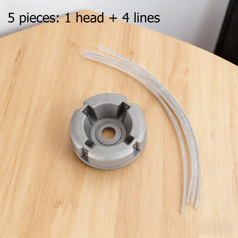 E-shop 5-teiliges Set aus Aluminiumlegierung – Hochleistungs-Gras-Trimmer-Köpfe, Vielseitige Schneidköpfe, Unkraut-Schneidscheiben mit