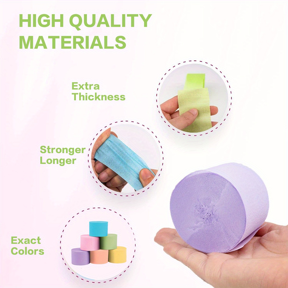 6 Rolls of Pastel Crepe Paper Streamers - * Valentine's, Easter, Mother'S Day, Anniversaries, Graduations, Mermaid Parties, and Spring Themed Weddings - Vibrant Decorations for Festive Celebrations, Event Accessories | Vibrant Streamers | Paper Party Decorations, Party Decorations