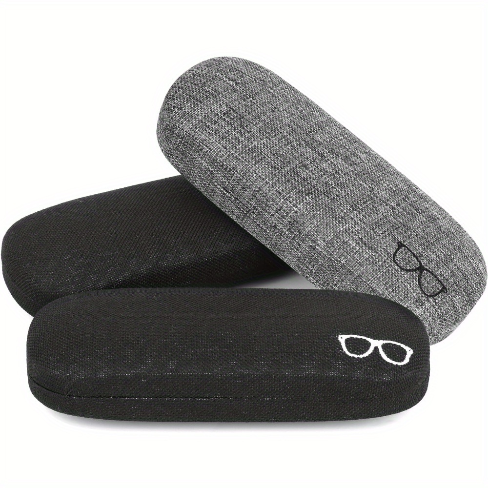 Image of 3-pack Hard Shell Eyeglasses Case Large Reading Glasses Hard Case, Fashionable Eyeglass Case - Minimalist Pattern, Myopic Glasses Case, Optical Glasses Holder.