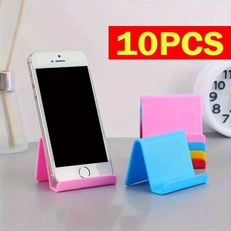 TEMU 10-pack High-quality -one Phone And Tablet Stand, Random Colors - Ergonomic , Suitable For Bedside, Desktop, And Tv Viewing - Durable Plastic