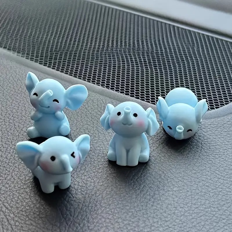 TEMU 8pcs Set Of Elephant-shaped Anti-snoring And Cough-relief Car Decorations, Cute Cartoon Interior Ornaments, Quirky Design, Durable Material,