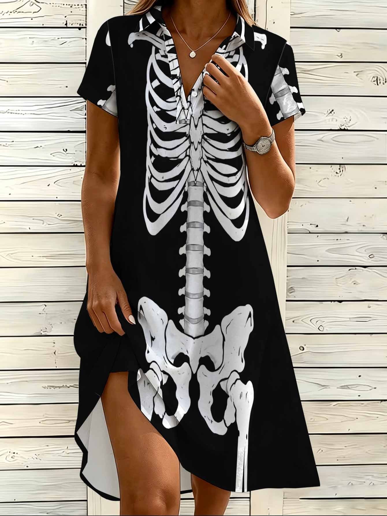 slim fit dress slacks Ghastly Siren Skeleton Mermaid Dress main image 1