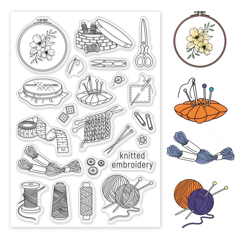Image of 1 Sheet Of Ahandmaker Pvc Plastic Stamps For Scrapbooking Photo Album Decorative Cards Making Stamp Sheets Yarn Ball Pattern 16x11x0.3cm Craft Supplies Stickers Handmade Kit