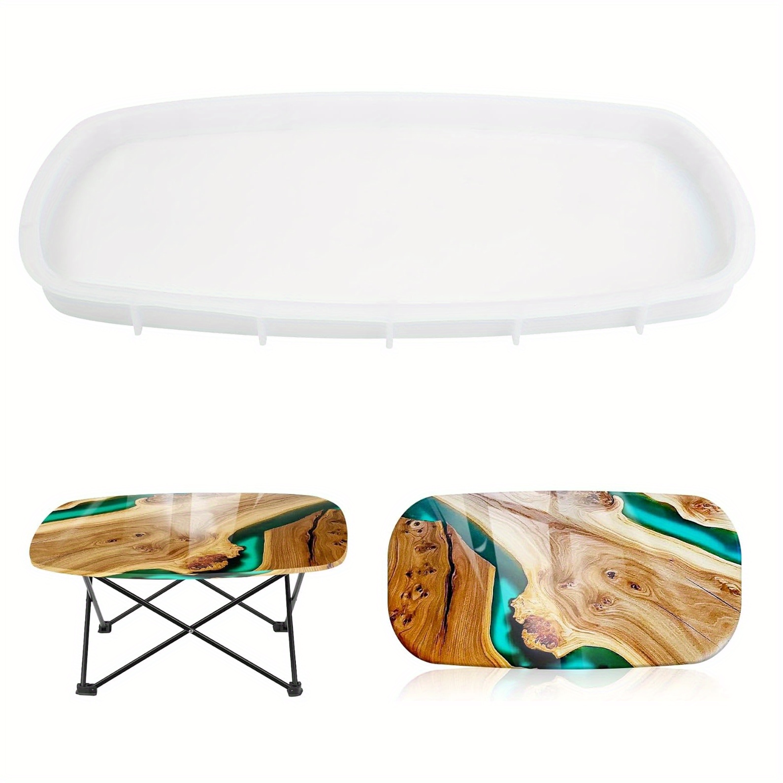 TEMU Extra-large Oval Epoxy Resin Silicone Mold - Reusable Mold, Suitable For River Tables, Cutting Boards, Decoration - Durable And Flexible, Not