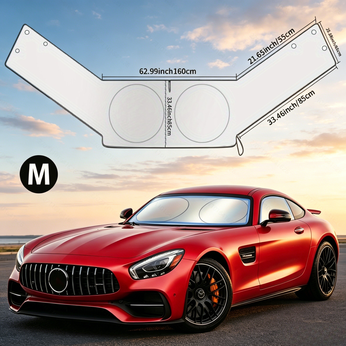 TEMU Car Sunshade Windshield Cover, Durable Heat-insulating Reflective Aluminum Foil, Replaceable For Front Windshield Protection, Provides Better