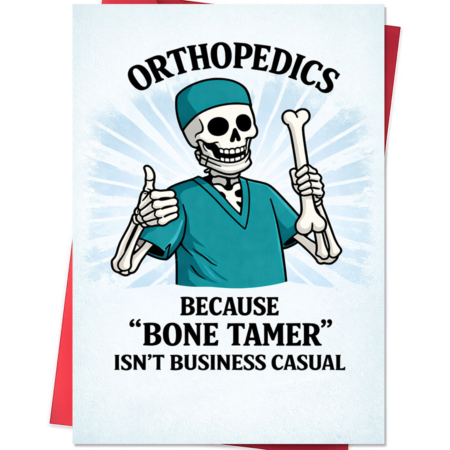 TEMU 1pc Greeting Card And 1pc Envelope Funny 1pc Greeting Card For Orthopedic Surgeons To Appreciation Workplace