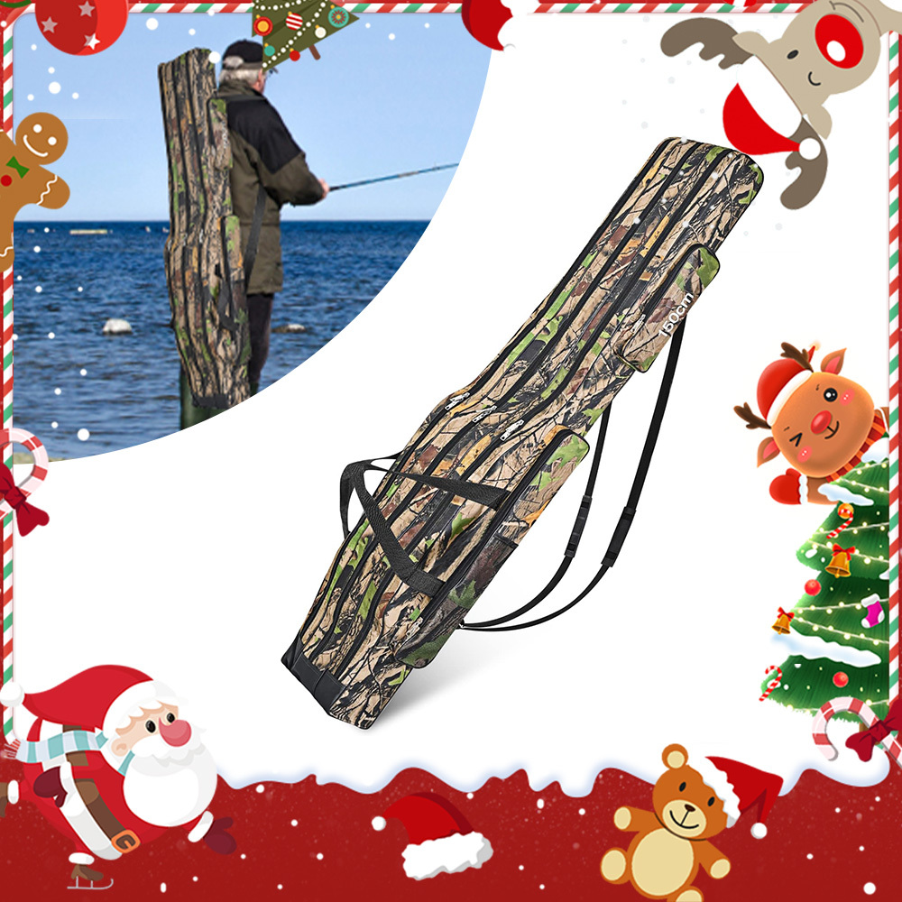 Premium Three-section Collapsible Bag For Fishing Rods, Lures, Reels, And Gear