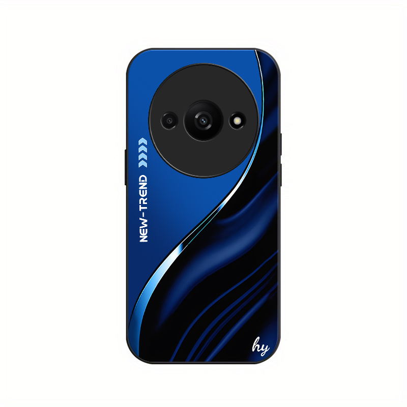 TEMU Coque de téléphone - Coque de téléphone robuste et tendance bleu foncé compatible avec Redmi A3, protection en verre trempé