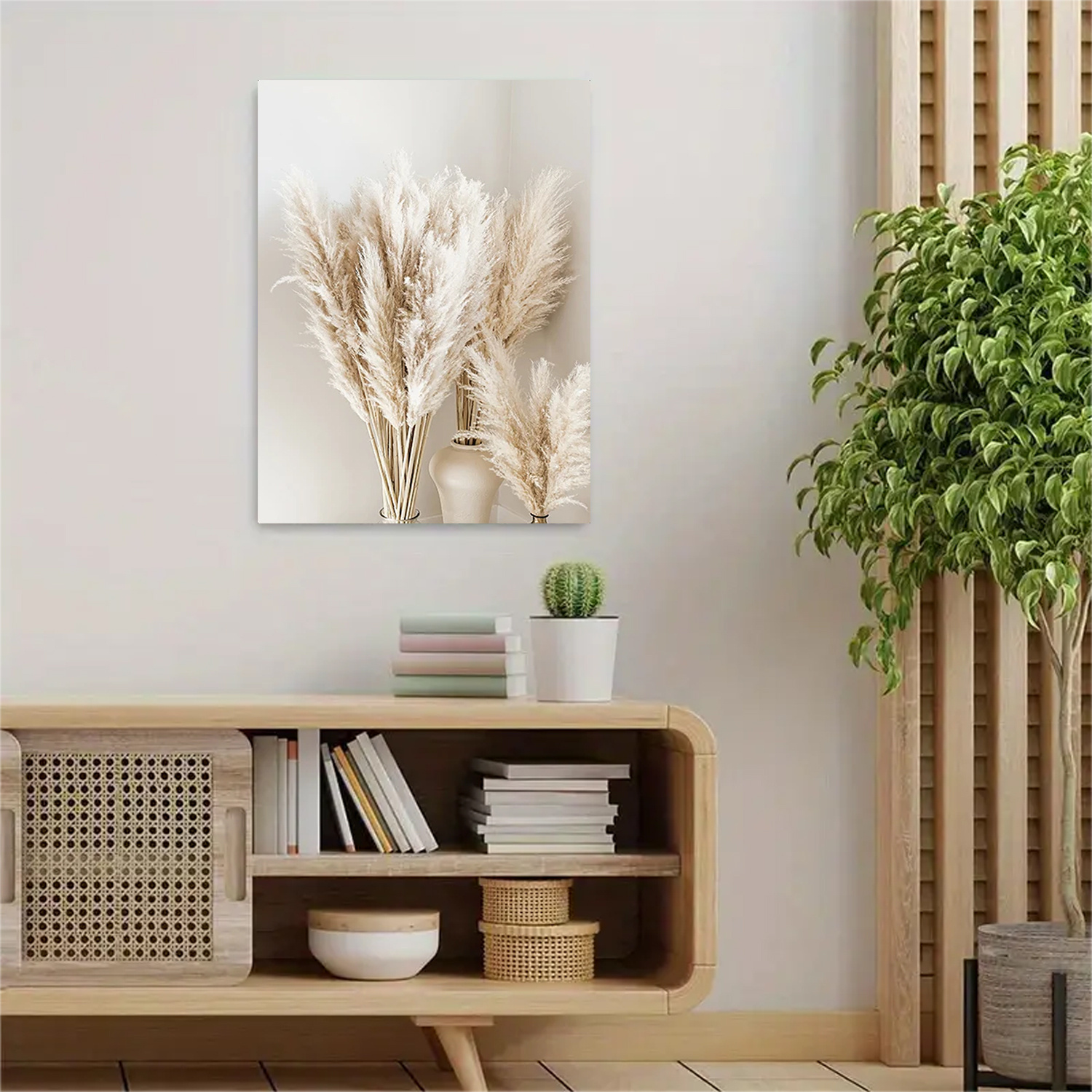 

Room Decor 1pc Poster, Canvas Wall Art - Hd Printed Modern Pampas Grass Vase Picture For Decor, Ideal For Bedroom, Living Room, Classroom, Kitchen, Dining Area