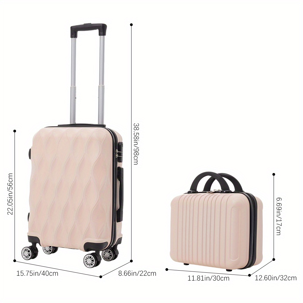 TEMU Luggage Sets Of 2pcs, Suitcase Set, Cabin Suitcase With Wheels, Hand Luggage Suitcase And Toiletry Bag Case