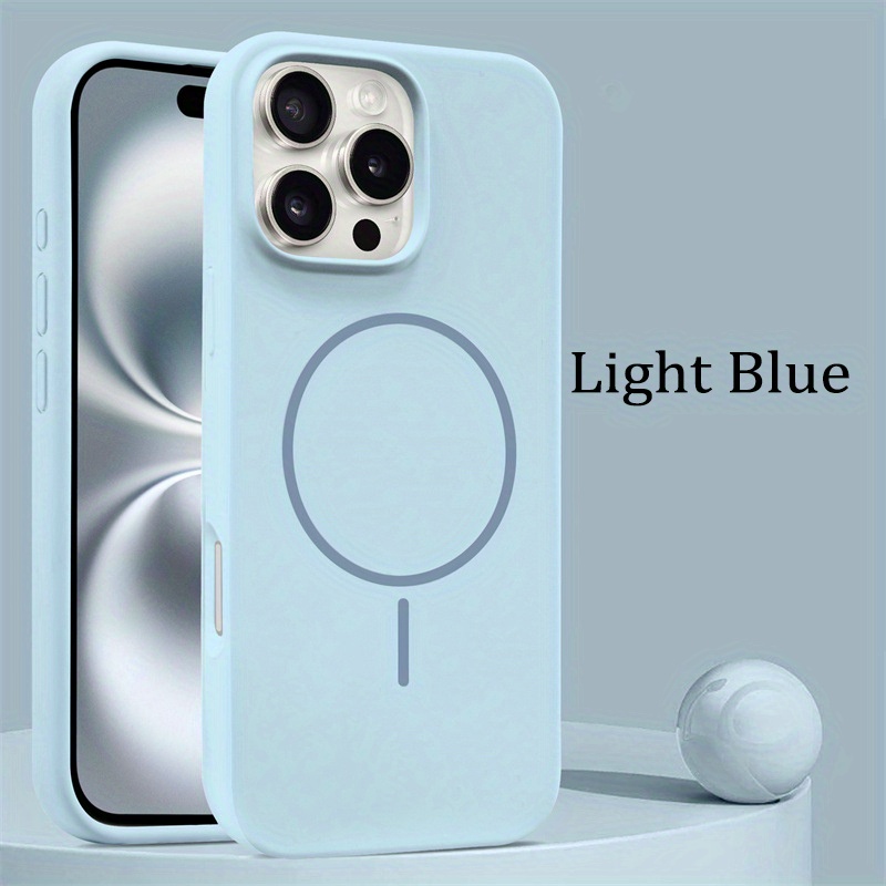 Matte Liquid Silicone Back Case, Magnetic Wireless Charging Cover, Soft Gel Shockproof Phone Shell Compatible with For iPhone 16 Pro Max 15 14 13 12 11 Pro Max Plus Models - Image 12