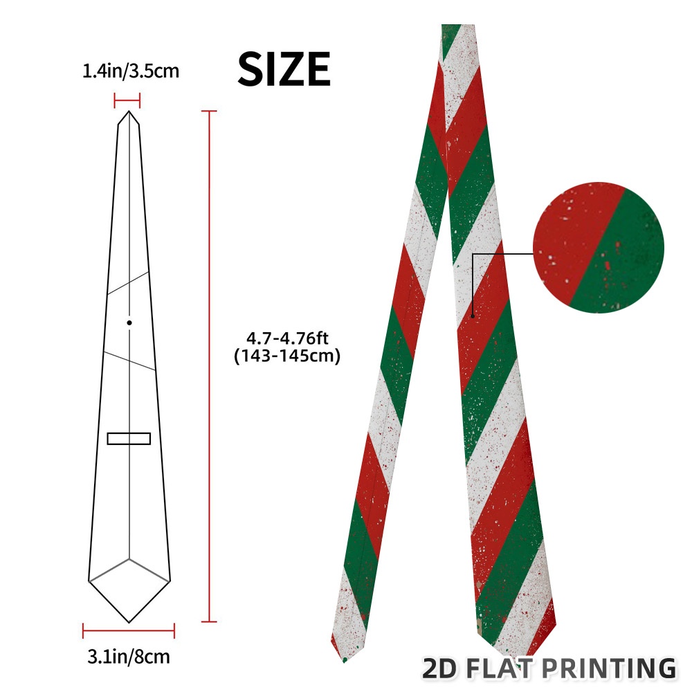 TEMU 1pc Christmas Striped Tie - Suitable For Business Presentations & Formal Events, Polished With Striped, Breathable Fabric, 1200-needle For