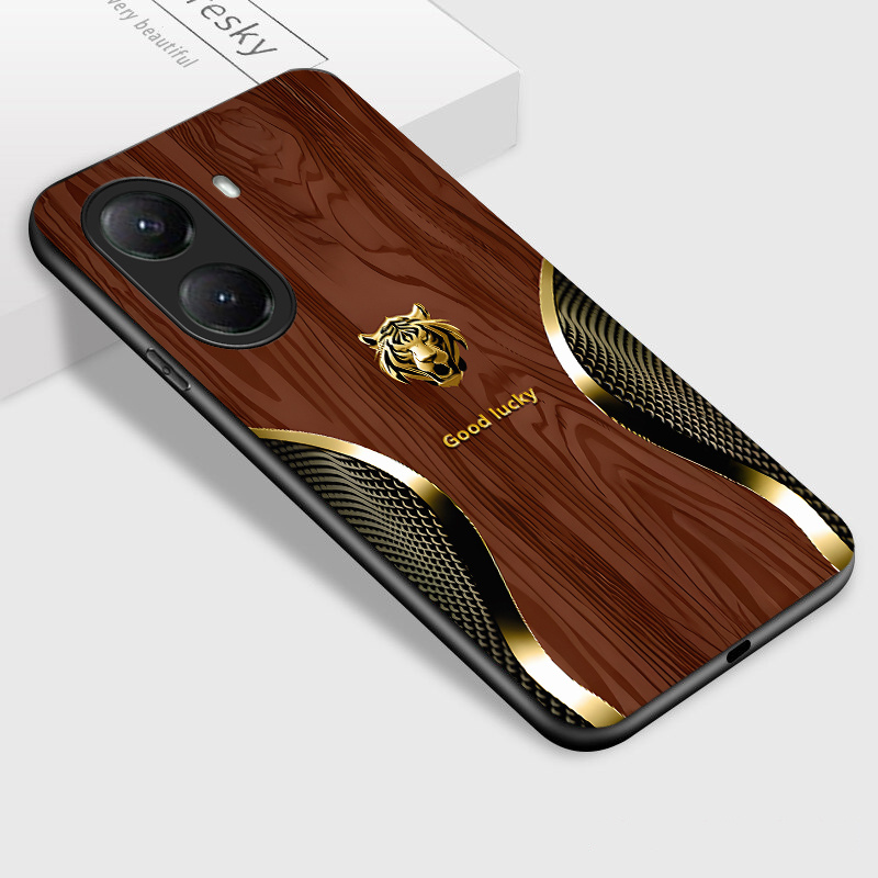 TEMU para Teléfono - Cubierta Trasera de Vidrio con un Elegante Diseño de Cabeza Dorado, Como Regalo para el Teléfono Redmi A5 4G