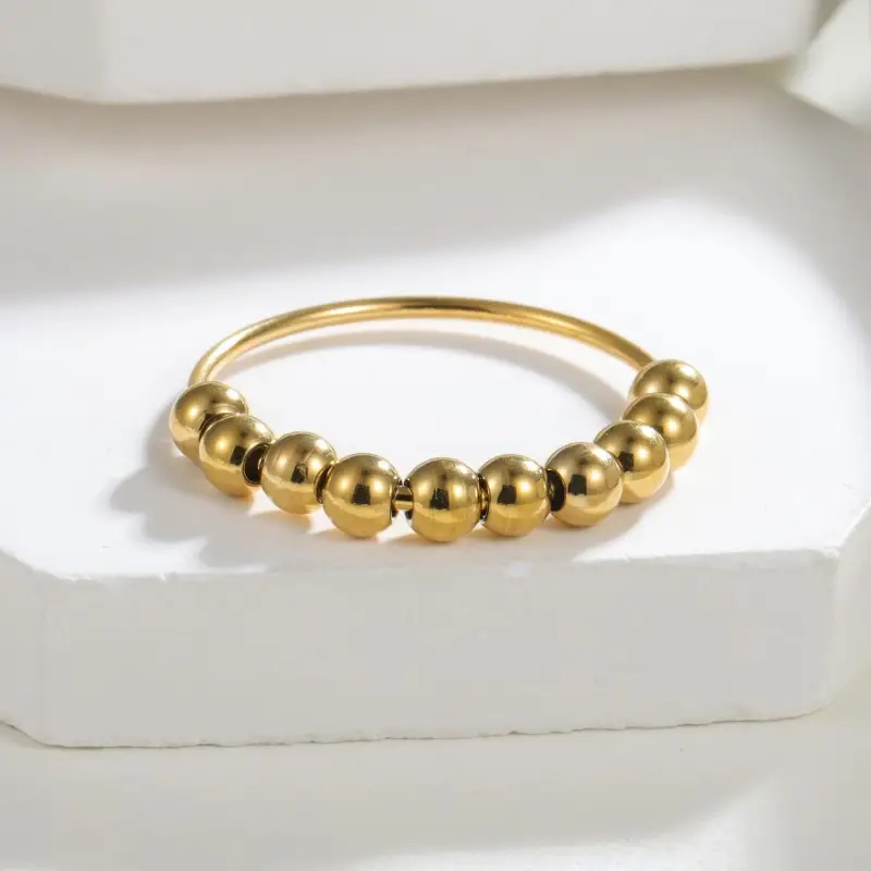 1pc rotatable anxiety relief bead ring not easy to fade good wear minimalist and style for daily wear or as a gift Product details 1