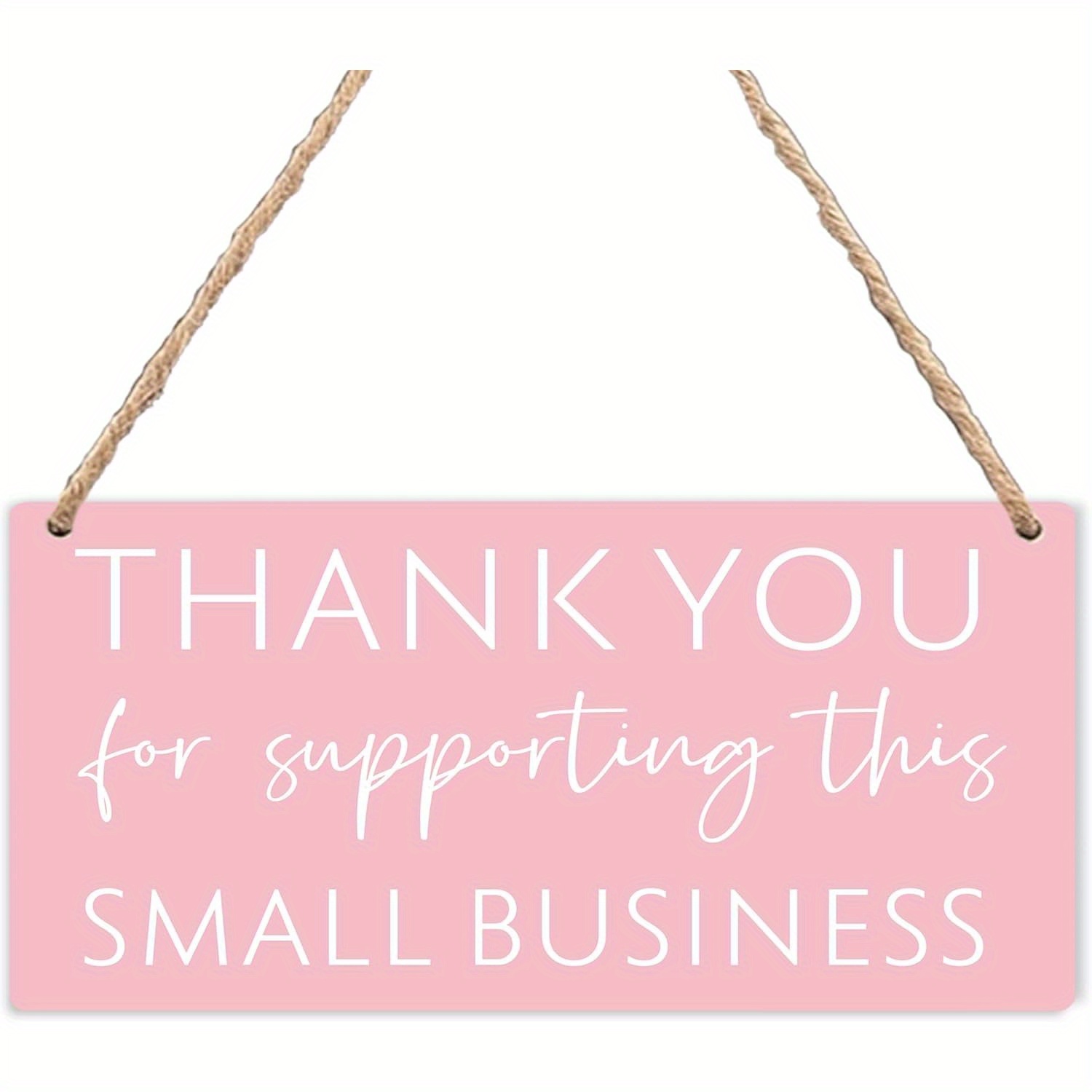 TEMU 2d Flat, Small Business Thank You Sign - Wood "thank You For Supporting This Small Business" Plaque - 3.93x7.87 Inch ( Suitable For Sbs) Door