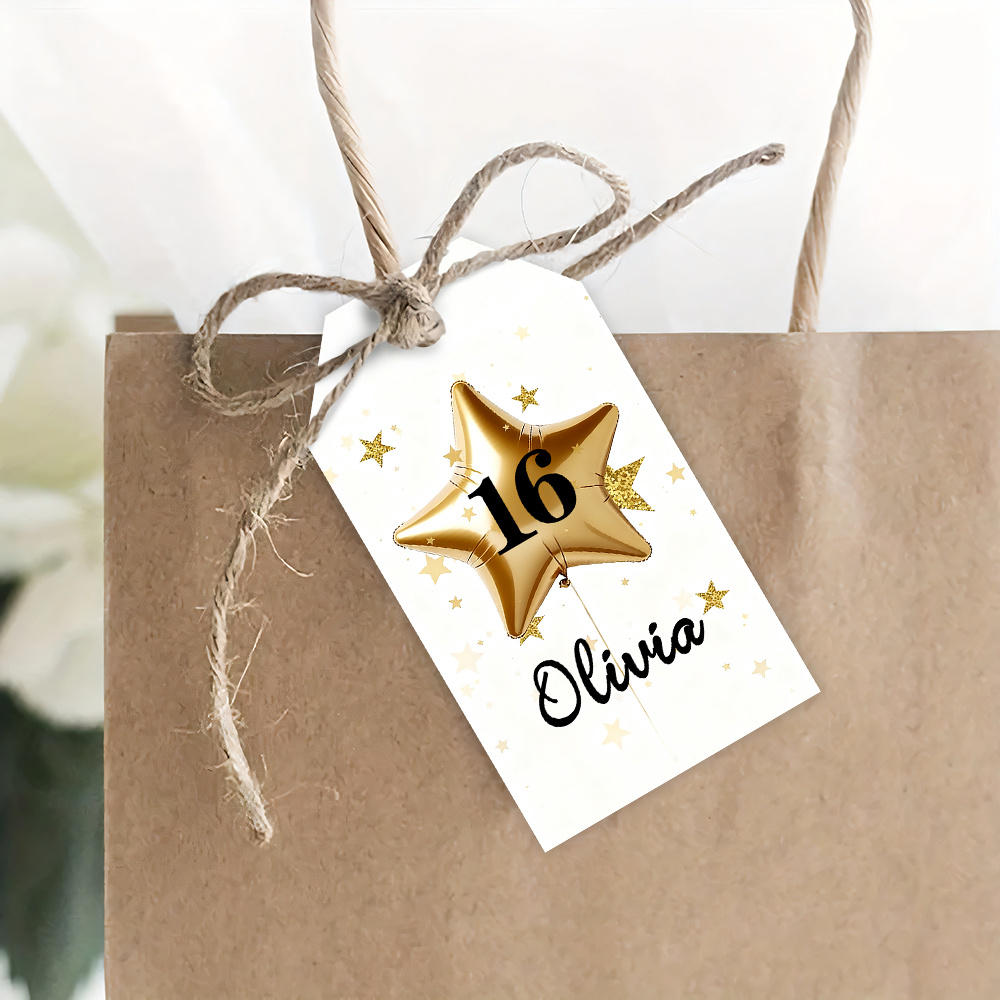 TEMU 48/96pcs Etichette Regalo Compleanno Personalizzabili con di - e Numero Personalizzabili, Ideali per Regali Speciali, Bomboniere, Etichettatura