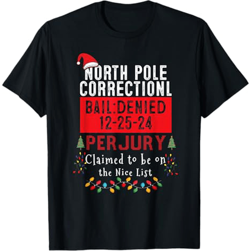 

1pc Correctional Humorous Christmas T-, 100% , , Regular Fit, Printed Graphic Tee For Men, Top, S-xxxl