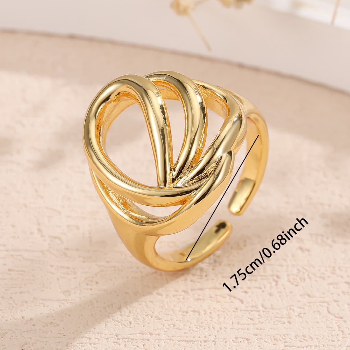 Unisex Copper Exquisitely Intertwined Adjustable Open Ring