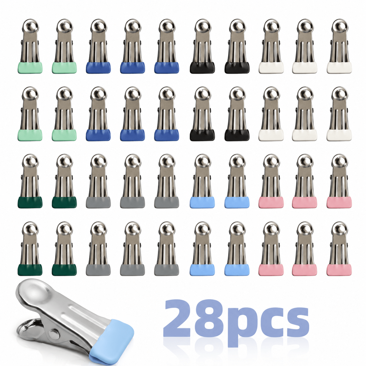 TEMU 28pcs Heavy Duty Clips For Food Bags, Fasteners, Hanging Things, Clothes, Hanging Clothes, Clothes Drying, Cords, Paper, Hangers, Metal, Bags,