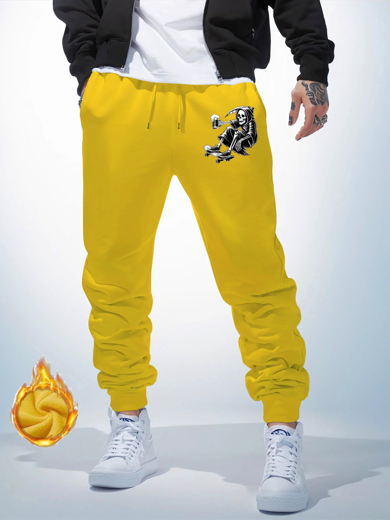 メンズストレッチ幾何学模様 ジョガーパンツ スマートシルエットの超