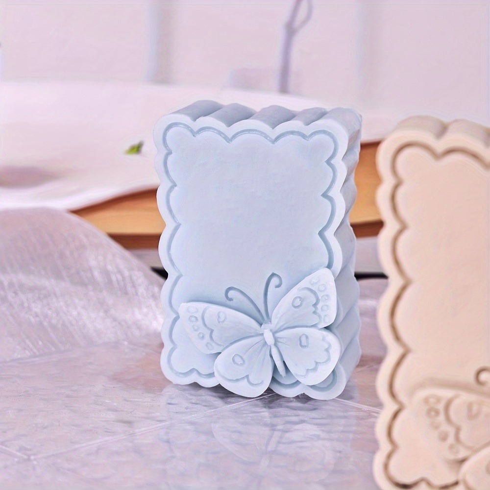 

Deluxe Diy Soap Making Kit - Silicone Mold With Dual Cavities For , Butterflies, Moon & Lily Designs | Light Blue With Decorative Accents | Ideal Craft Supplies For Handmade Soaps