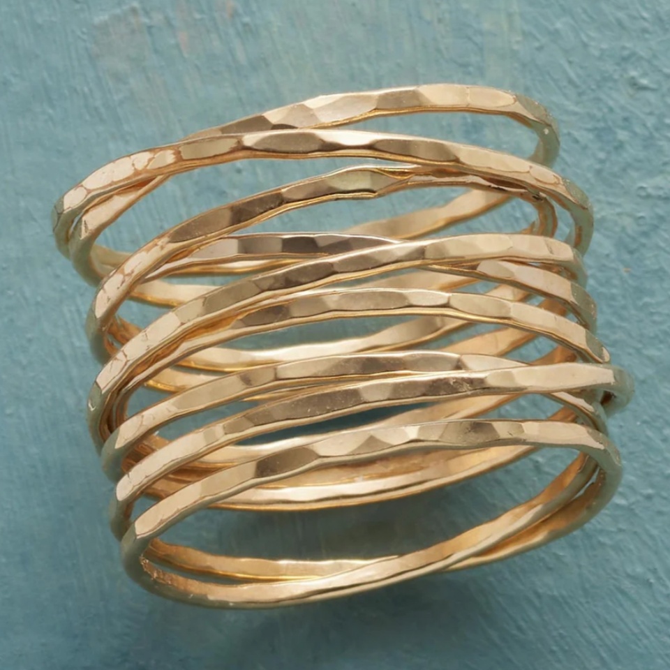 TEMU Anillo dorado , banda ancha de cruz multicapa, accesorio moderno y de moda para mujer, para uso diario, joyería versátil para fiestas