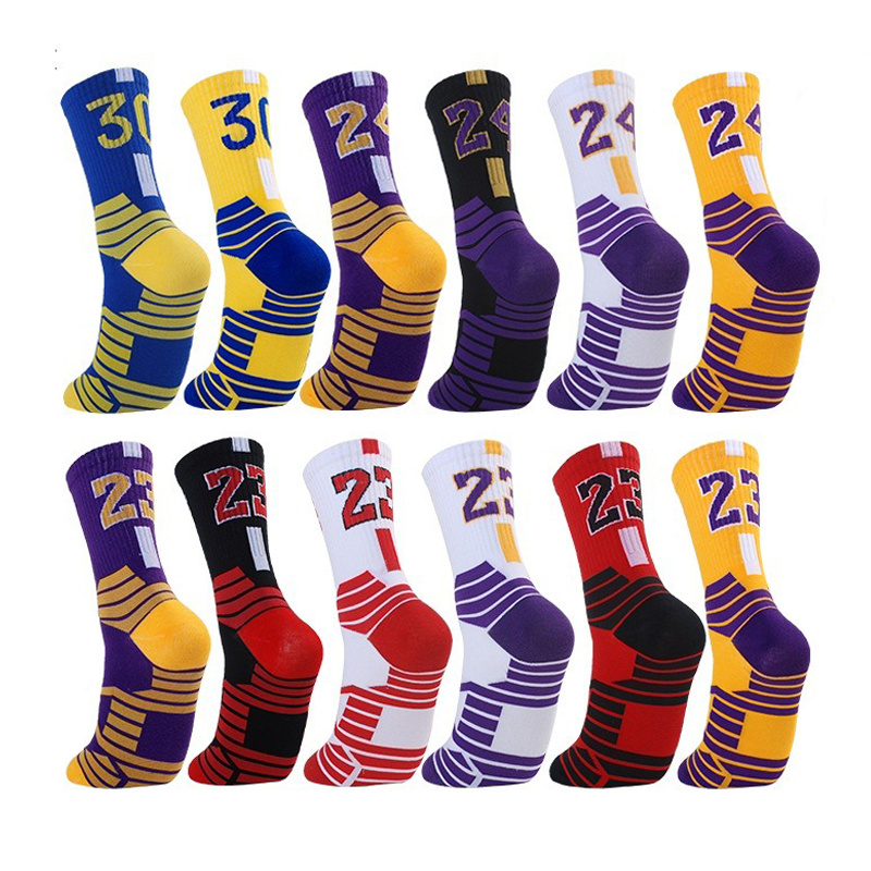 

3/4 Length Men's Mid-calf Sports Socks, For Moisture Absorption, , , And Suitable For Basketball Training, Running, And Outdoor Activities, Sweat-resistant