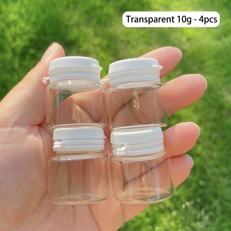 TEMU 2-pack Or 4- Or 10g Mini Cosmetic Cream Containers, Liquid Foundation Dispenser Bottles, Glass Lotion Dispensers - Travel Portable Eye Cream