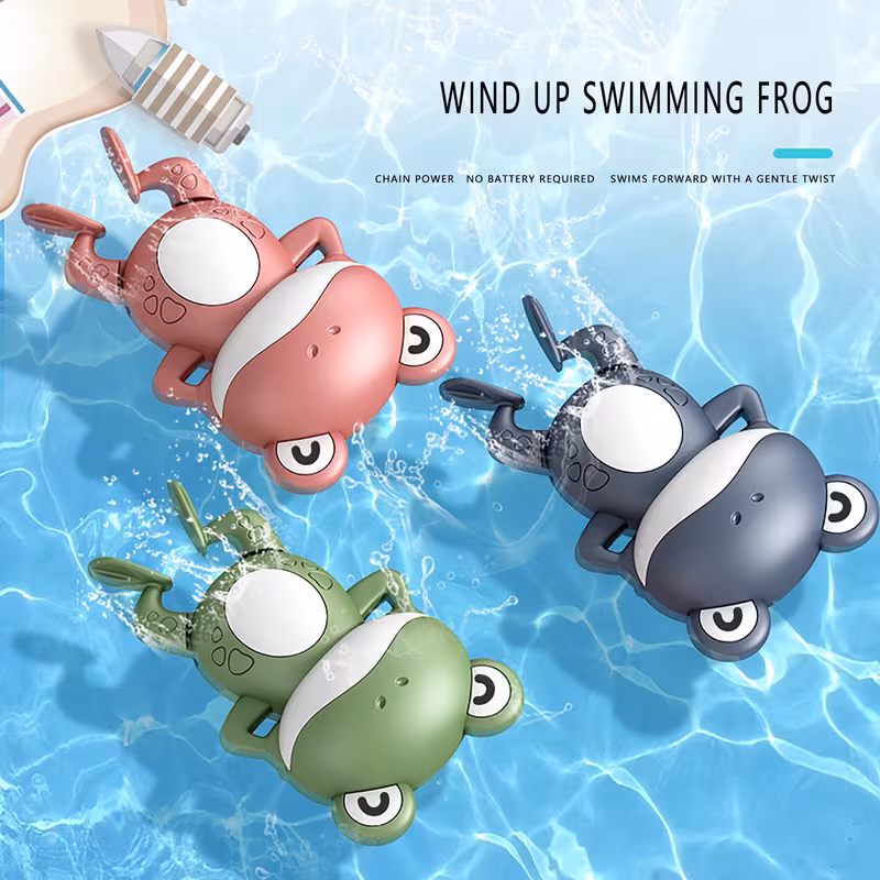 interactive bath toys moving frog babies with water clock educational swimming toys for toddlers infants safe non toxic red blue birthday party decoration ideas Product details 0