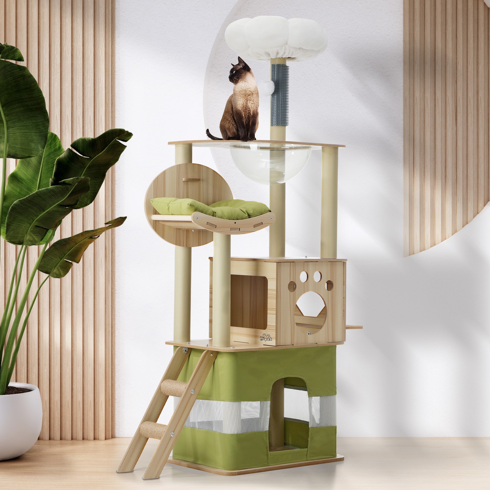 TEMU Cat Tree Tower Scratching Post Scratcher 160cm Condo House Bed Furniture