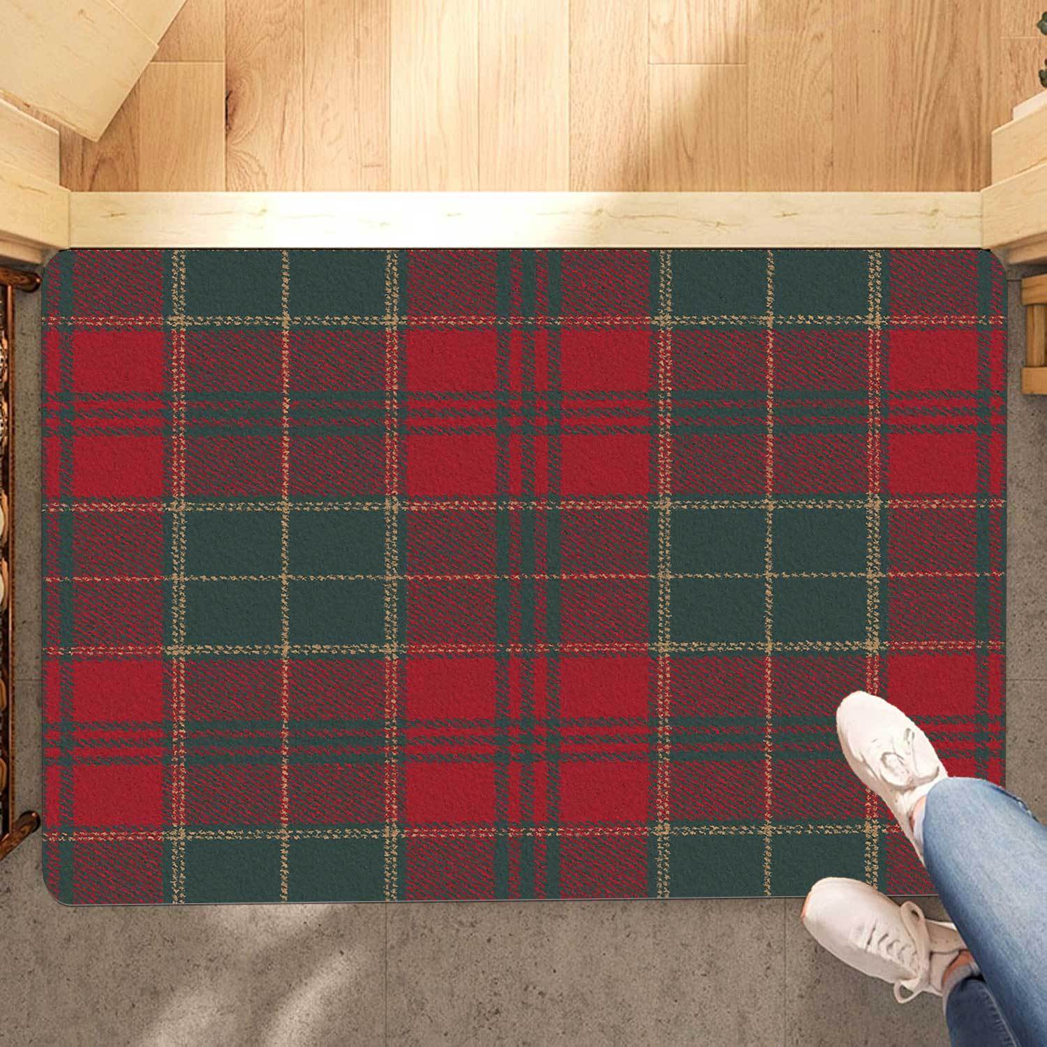 

Christmas Doormat, Red Absorbent Mat, , Washable For , Bedroom, Bathroom, Kitchen, - 1