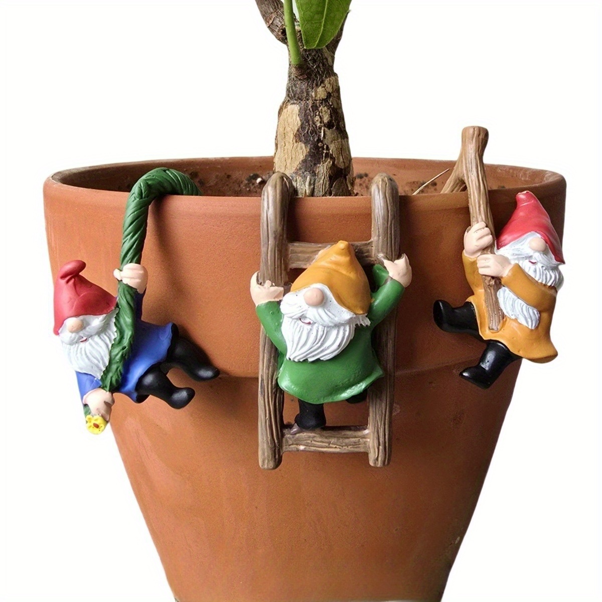 Juego de 3 duendes colgantes de resina, decoración colorida para macetas, jardín, patio o césped, sin pilas, regalo perfecto para el Día de San Valentín