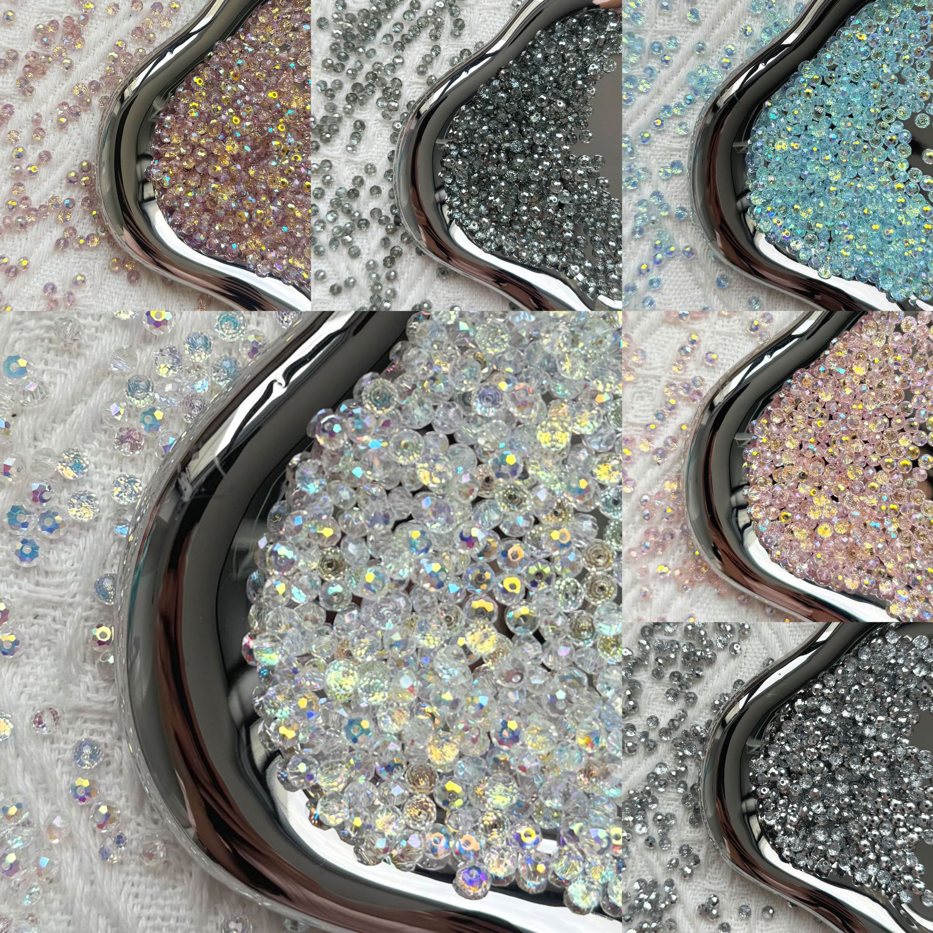 TEMU 2d Flat - 520pcs Of Multicolored Artificial Crystal Flat Beads For Jewelry Making, Including Bracelets, Necklaces, And Phone Chains, Measuring