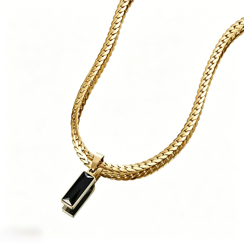 American Hip-Hop Square Pendant Necklace