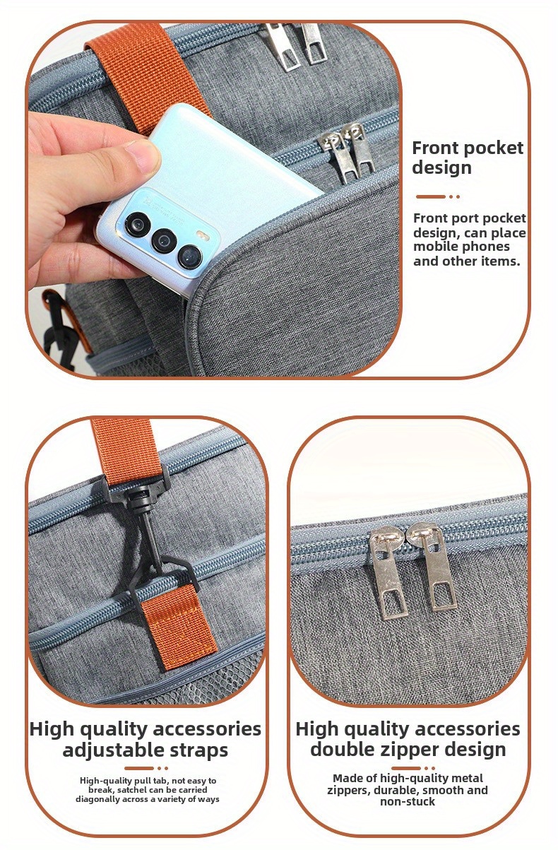 1pc Sac à Dos Isotherme BOSRIO pour Déjeuner - Double Paroi, Rétention de Froid Renforcée, Non Contact Alimentaire, Sac à Dos Durable avec Bretelles Rembourrées et Boucles pour Bureau, Pique-nique, Camping (s) - Gris, Non Contact Alimentaire, Sac à Dos pour Déjeuner