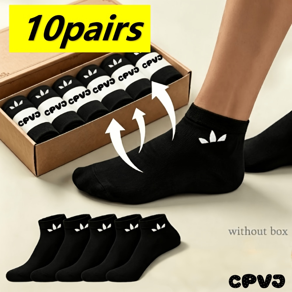 TEMU 10 Pairs Cpvj Men' & Women' Breathable Moisture-wicking Socks - Seamless No-shoe-fitting Suitable For Travel, Sports, Gym,, Camping - / Solid