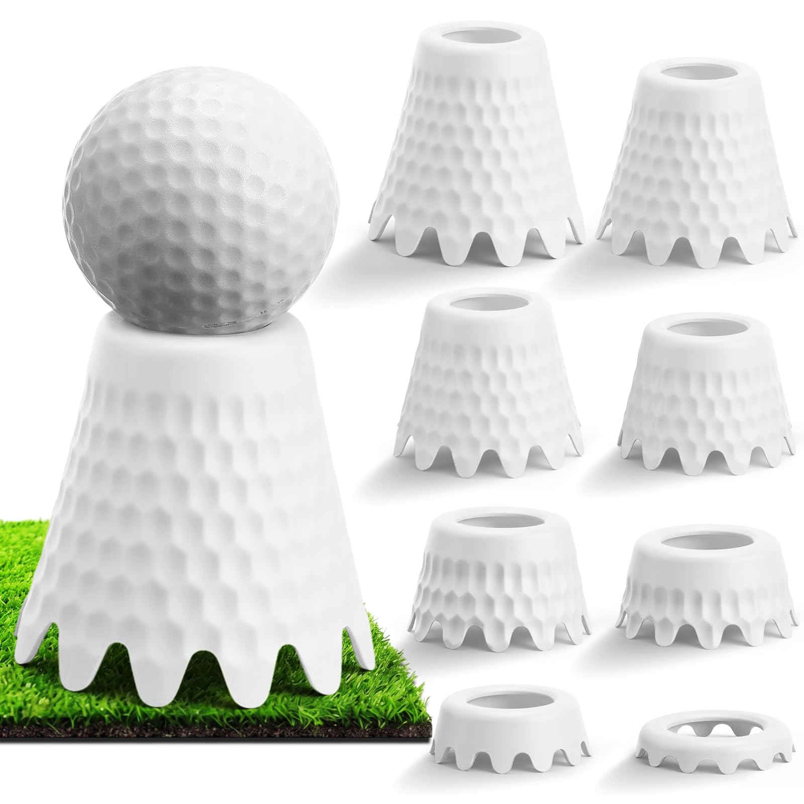 TEMU Golf Simulator Ball Studs, Plastic Golf Pad Ball Stud Set, Height Adjustable From 1/4 Inch To 2 Inches, Suitable For Indoor Practice, , And