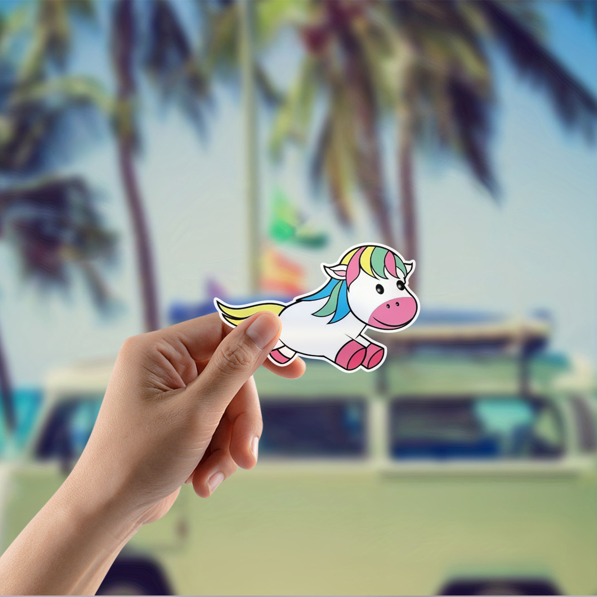 waterproof unicorn vinyl decal stickers durable rainbow Temu New