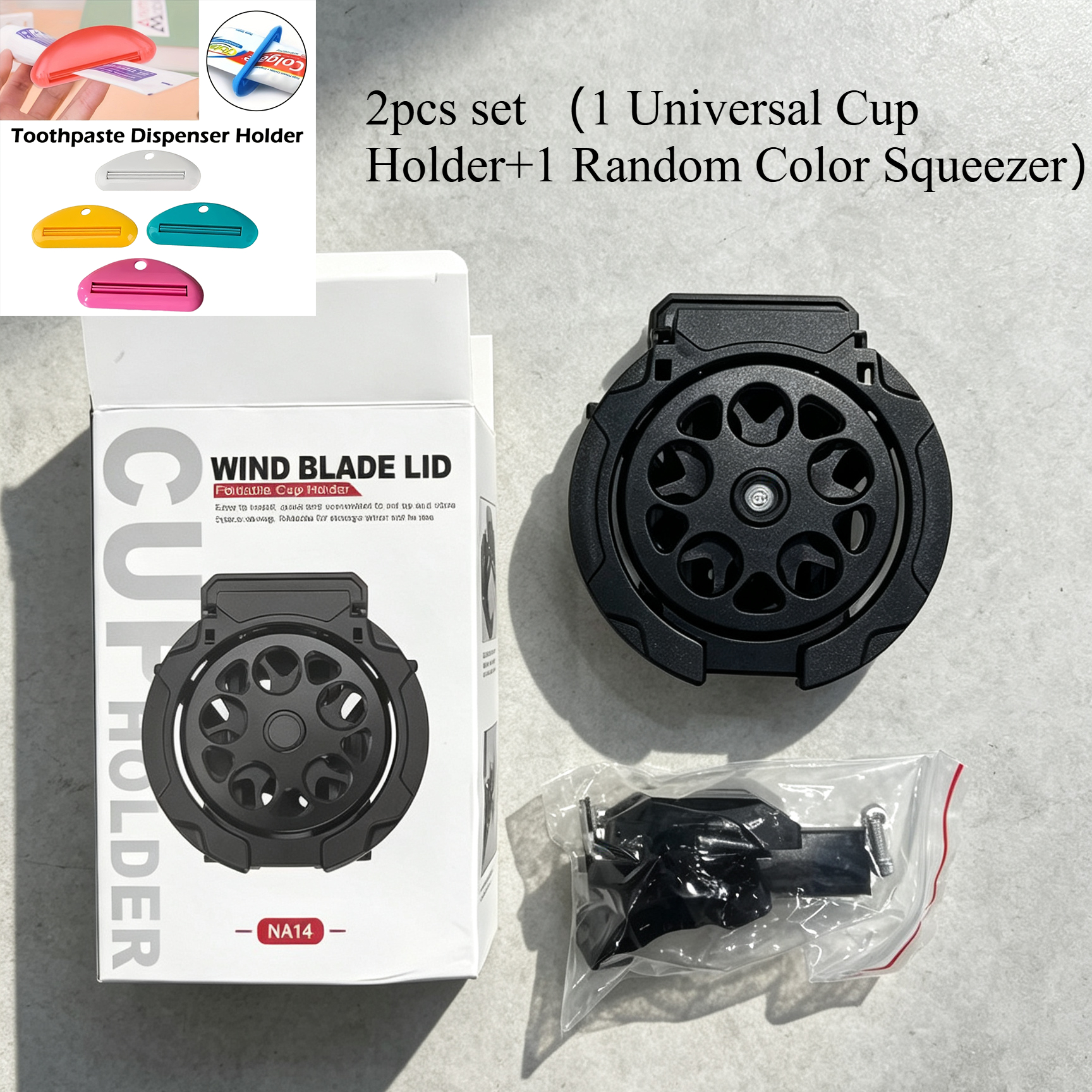 TEMU 2pcs Set 1 Universal Cup 1 Random Color Squeezer, Golf Cart Additions Cup Holder With Phone Holder, Universal Bottle Holder For, Walker, Bike,