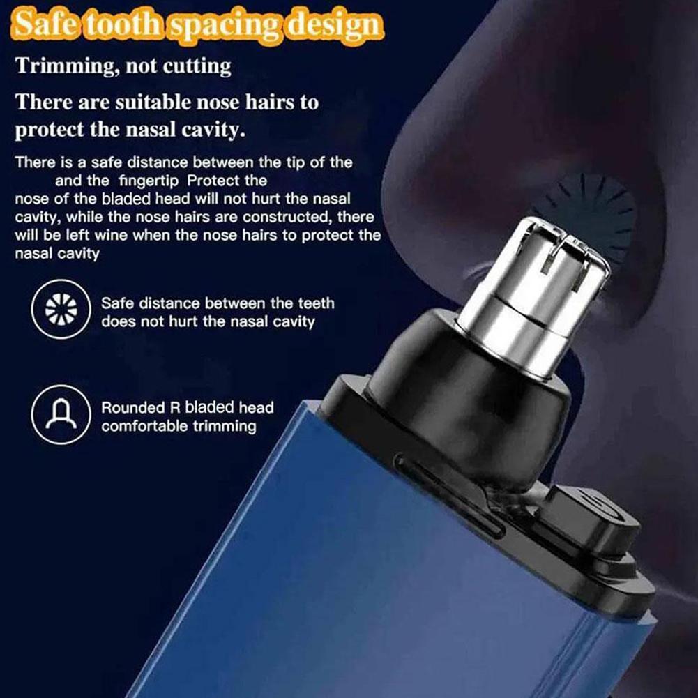 1pc recortadora de vello nasal y auricular con pantalla LED, adecuada para hombres y mujeres, sin dolor e inalámbrica USB rechargeable; cortapelos profesional doble filo - ()